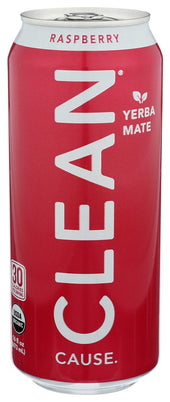 Clean Cause Organic Raspberry Sparkling Yerba Mate, 16 Fluid Ounce -- 12 per case