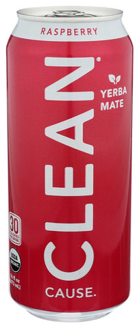 Clean Cause Organic Raspberry Sparkling Yerba Mate, 16 Fluid Ounce -- 12 per case