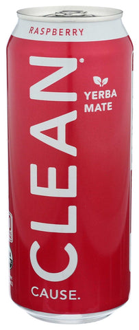 Clean Cause Organic Raspberry Sparkling Yerba Mate, 16 Fluid Ounce -- 12 per case