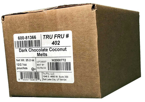 Tru Fru Grab and Share Hyper Dried Real Coconut Melts in Dark Chocolate, 2.1 Ounce -- 12 per case