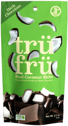 Tru Fru Grab and Share Hyper Dried Real Coconut Melts in Dark Chocolate, 2.1 Ounce -- 12 per case