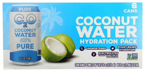 C2O Pure Coconut Water, 10.5 Fluid Ounce - 8 count per pack -- 3 packs per case