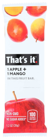 Thats It Apple Plus Mango Fruit Bar, 1.2 Ounce -- 12 per case.