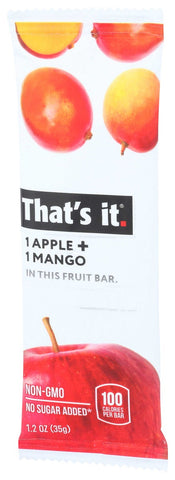Thats It Apple Plus Mango Fruit Bar, 1.2 Ounce -- 12 per case.