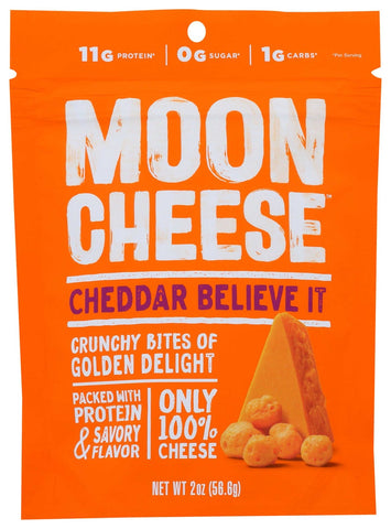 Moon Cheese Medium Cheddar Cheese Snack, 2 Ounce -- 12 per case.