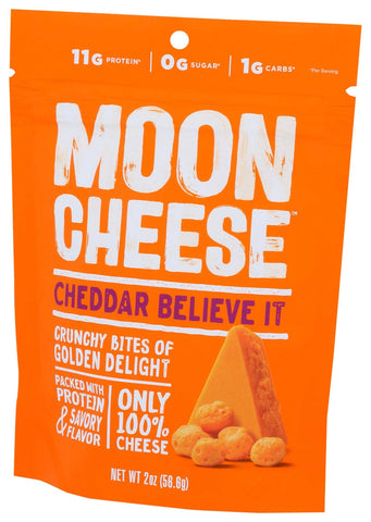 Moon Cheese Medium Cheddar Cheese Snack, 2 Ounce -- 12 per case.