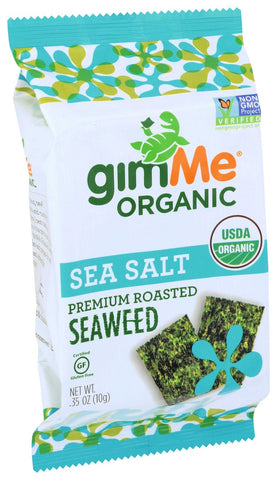 Gimme Organic Sea Salt Roasted Seaweed Snacks, 0.35 Ounce -- 12 per case.