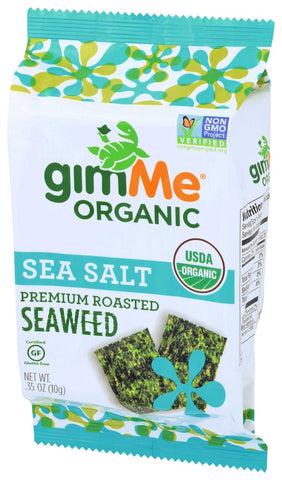 Gimme Organic Sea Salt Roasted Seaweed Snacks, 0.35 Ounce -- 12 per case.