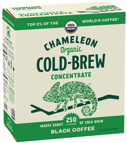 Chameleon Cold Brew Black Coffee Concentrate, 1 Gallon.