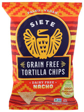 Siete Nacho Grainfree Tortilla Chips, 5 Ounce -- 12 per case.