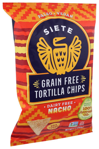 Siete Nacho Grainfree Tortilla Chips, 5 Ounce -- 12 per case.