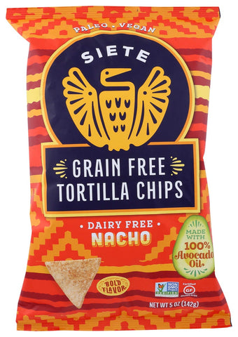 Siete Nacho Grainfree Tortilla Chips, 5 Ounce -- 12 per case.