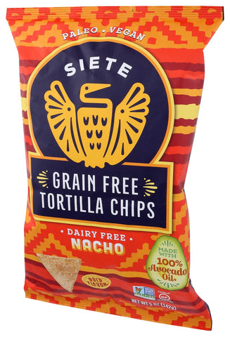 Siete Nacho Grainfree Tortilla Chips, 5 Ounce -- 12 per case.