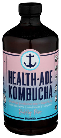 Health Ade Organic Bubbly Rose Kombucha, 16 Fluid Ounce -- 12 per case