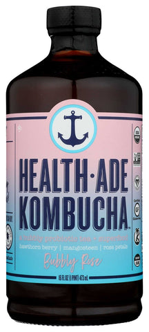 Health Ade Organic Bubbly Rose Kombucha, 16 Fluid Ounce -- 12 per case