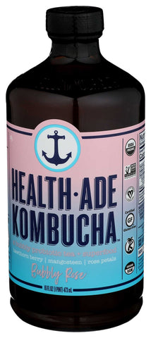 Health Ade Organic Bubbly Rose Kombucha, 16 Fluid Ounce -- 12 per case
