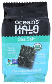Oceans Halo Organic Seaweed Sea Salt Snack, 0.14 Ounce -- 12 per case