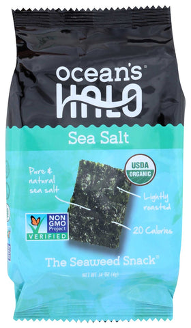 Oceans Halo Organic Seaweed Sea Salt Snack, 0.14 Ounce -- 12 per case