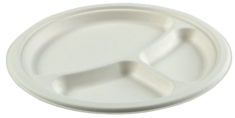 Primeware 3 Section Round Plate, 10 inch -- 500 per case.