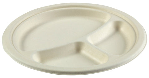 Primeware 3 Section Round Plate, 9 inch -- 500 per case.