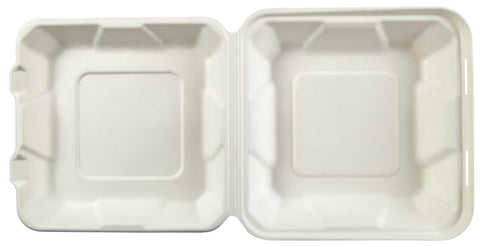Primeware AmerCare Medium Hinged Lid Container, 7.875 x 8 x 2.5 inch -- 200 per case.