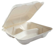 Primeware Medium 3 Section Hinged Lid Container, 7.875 x 8 x 2.5 inch -- 200 per case.