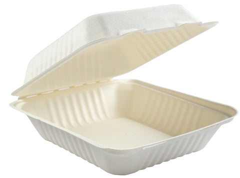 Primeware Deep Medium Hinged Lid Container, 7.875 x 8 x 3.19 inch -- 200 per case.