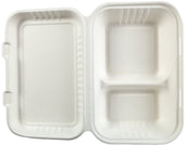 Primeware 2 Section Hinged Lid Container, 9 x 6 inch -- 250 per case.