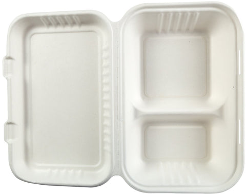 Primeware 2 Section Hinged Lid Container, 9 x 6 inch -- 250 per case.