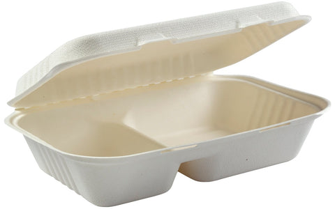 Primeware 2 Section Hinged Lid Container, 9 x 6 inch -- 250 per case.