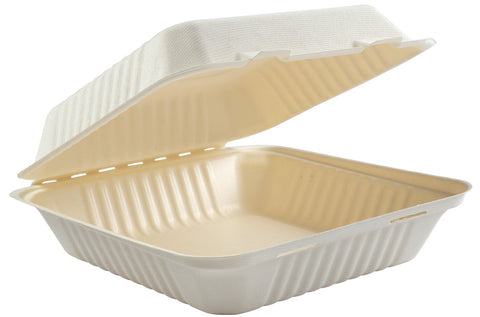 Primeware Plastic Large Lined Hinged Lid Container, 9 x 9 x 3.19 inch -- 160 per case.
