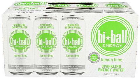 Hi Ball Lemon Lime Sparkling Energy Water, 16 Fluid Ounce - 8 count per pack
