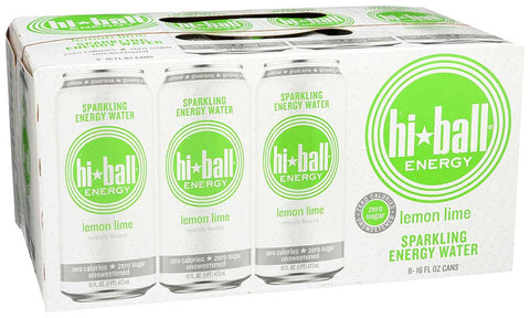 Hi Ball Lemon Lime Sparkling Energy Water, 16 Fluid Ounce - 8 count per pack