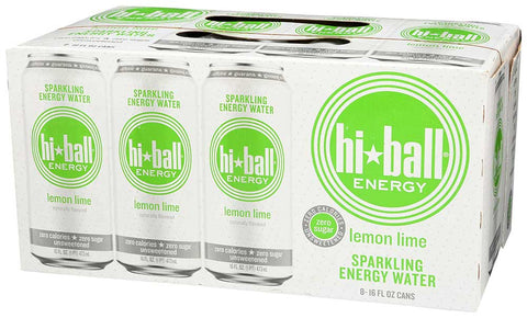 Hi Ball Lemon Lime Sparkling Energy Water, 16 Fluid Ounce - 8 count per pack