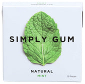 Simply Gum Natural Mint Gum, 15 count per pack -- 12 per case.