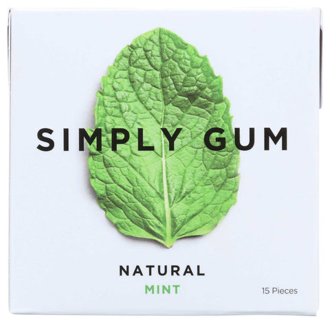 Simply Gum Natural Mint Gum, 15 count per pack -- 12 per case.