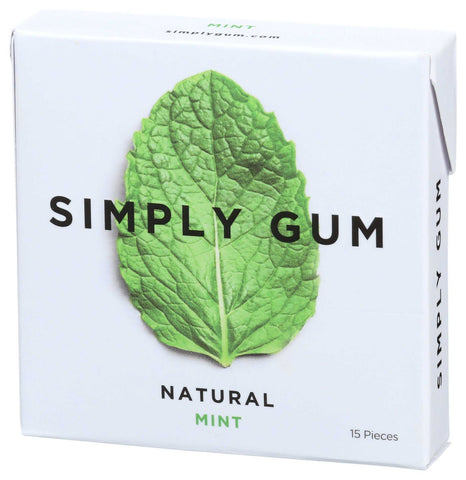 Simply Gum Natural Mint Gum, 15 count per pack -- 12 per case.