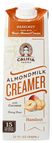 Califia Farms Dairy Free Hazelnut Almond Milk Creamer, 32 Fluid Ounce -- 6 per case