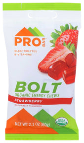 Probar Bolt Organic Strawberry Energy Chews, 2.1 Ounce -- 12 per case.