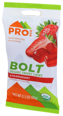 Probar Bolt Organic Strawberry Energy Chews, 2.1 Ounce -- 12 per case.