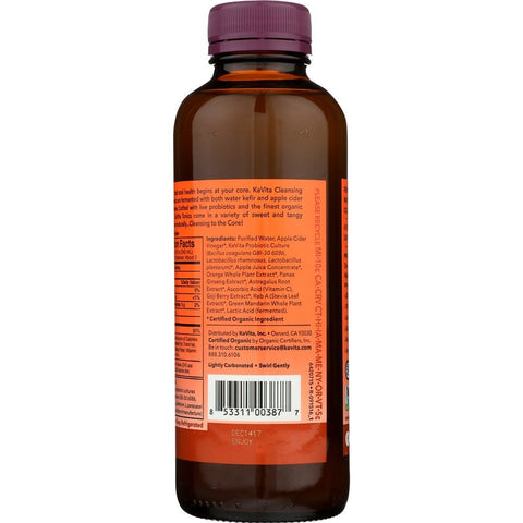 Kevita Organic Ginseng Mandarin Cleansing Probiotic Apple Cider Vinegar Tonic, 15.2 Fluid Ounce -- 6 per case