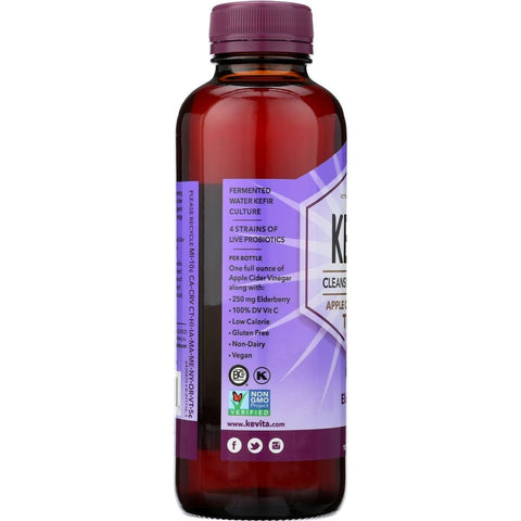 Kevita Organic Elderberry Cleansing Probiotic Apple Cider Vinegar Tonic, 15.2 Fluid Ounce -- 6 per case