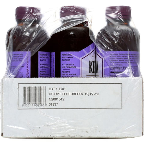 Kevita Organic Elderberry Cleansing Probiotic Apple Cider Vinegar Tonic, 15.2 Fluid Ounce -- 6 per case