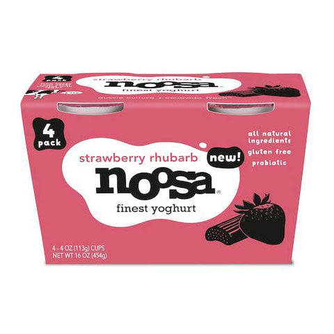 Noosa Strawberry Rhubarb Yoghurt, 4 Ounce -- 24 per case