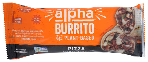 Alpha Foods 100 Percent Plant Based Pizza Burrito, 5 Ounce -- 12 per case