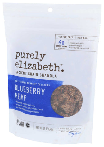 Purely Elizabeth Organic Blueberry Hemp Ancient Grain Granola Cereal, 12 Ounce -- 6 per case.
