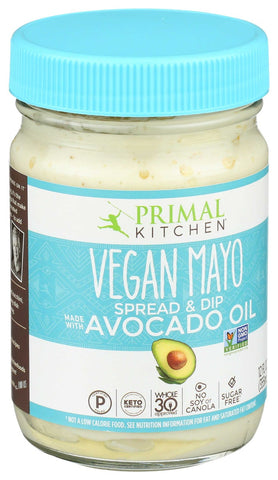 Primal Kitchen Plain Vegan Mayo Spread and Dip Avacado Oil, 12 Ounce -- 6 per case