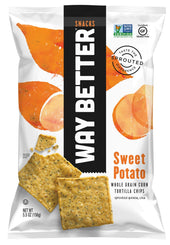 Way Better Simply Sweet Potato Tortilla Chips, 5.5 Ounce -- 12 per case.