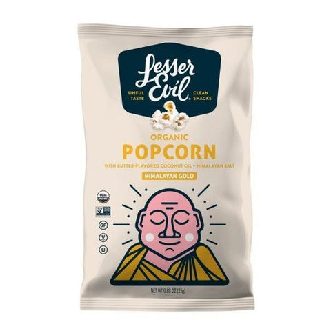 Lesserevil Organic Himalayan Gold Popcorn, 0.88 Ounce -- 12 per case