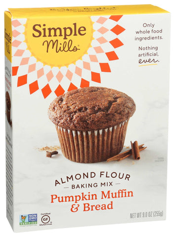 Simple Mills Pumpkin Muffin Almond Flour Baking Mix, 9 Ounce -- 6 per case